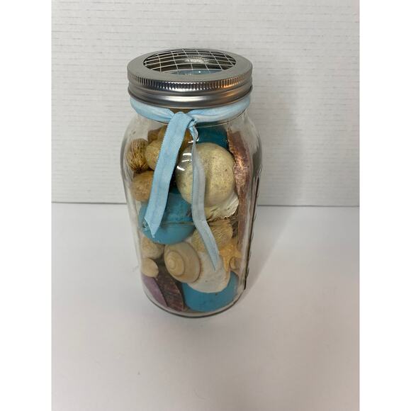 Coastal Sea Shell Potpourri Large Mason Jar, Nautical Decor - Picture 6 of 6
